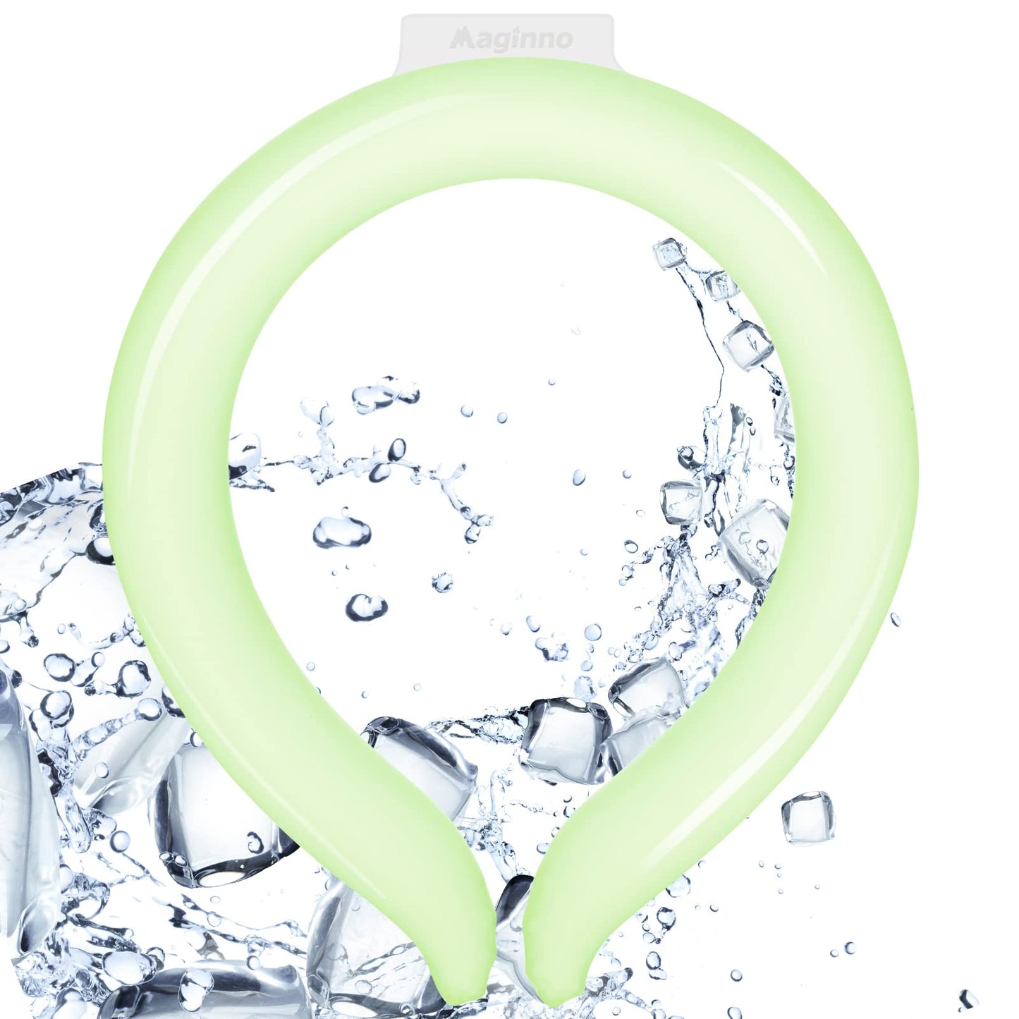 Maginno Neck Cooler Wearable Cooling Tube Cool Neck Wraps for Extremely Hot Weather & Summer Heat Hands Free Cold Ice Pack Gel for Outdoor Workers Sports Relief for Hot Flashes or Fever (Green)